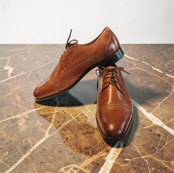 Men Vintage Leather Brown Oxfords By Stacy Adams Size 9W main image 4